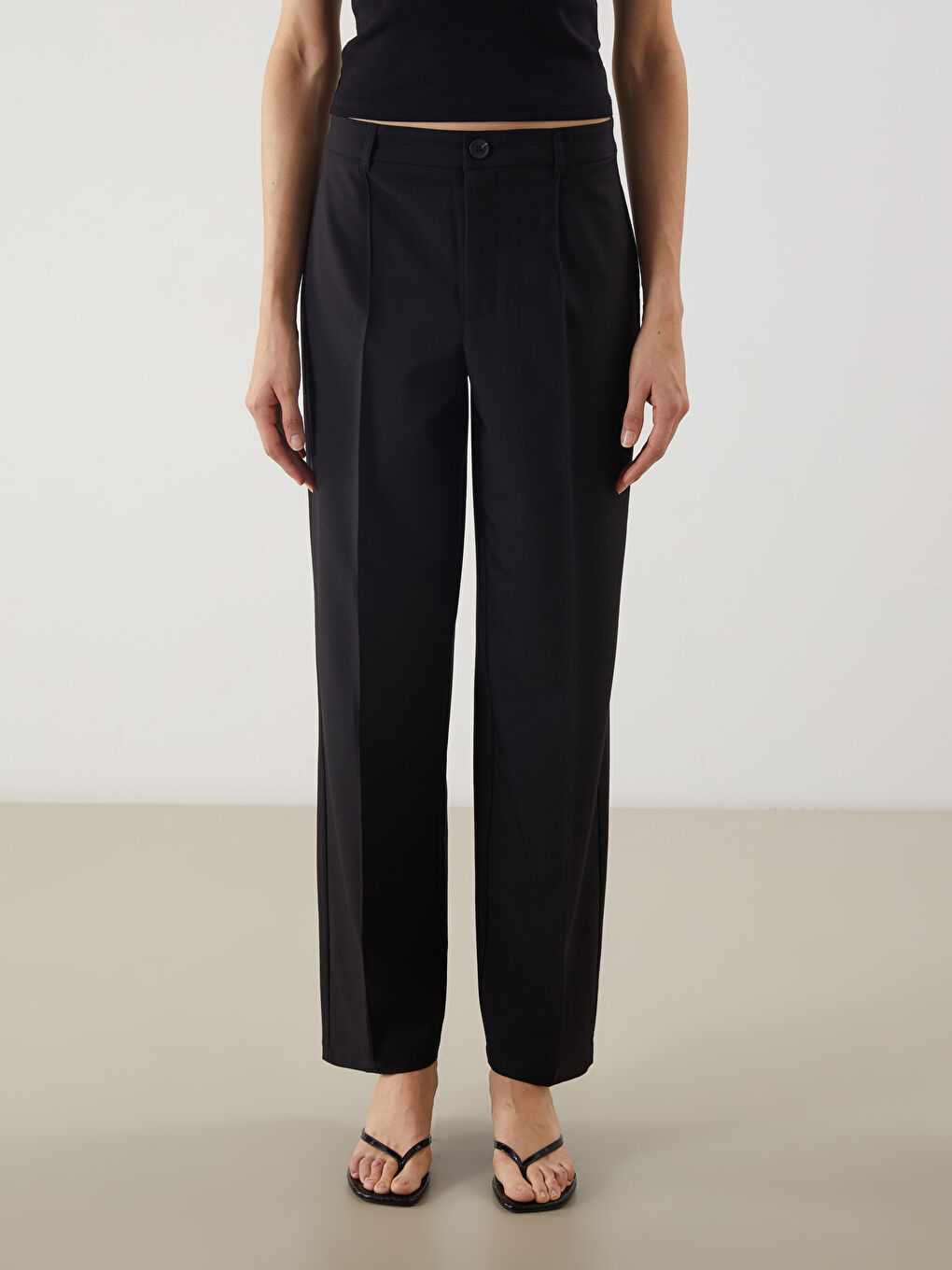 LCW Vision Slim Fit Wide Leg Women's Trousers -W58022Z8-CVL