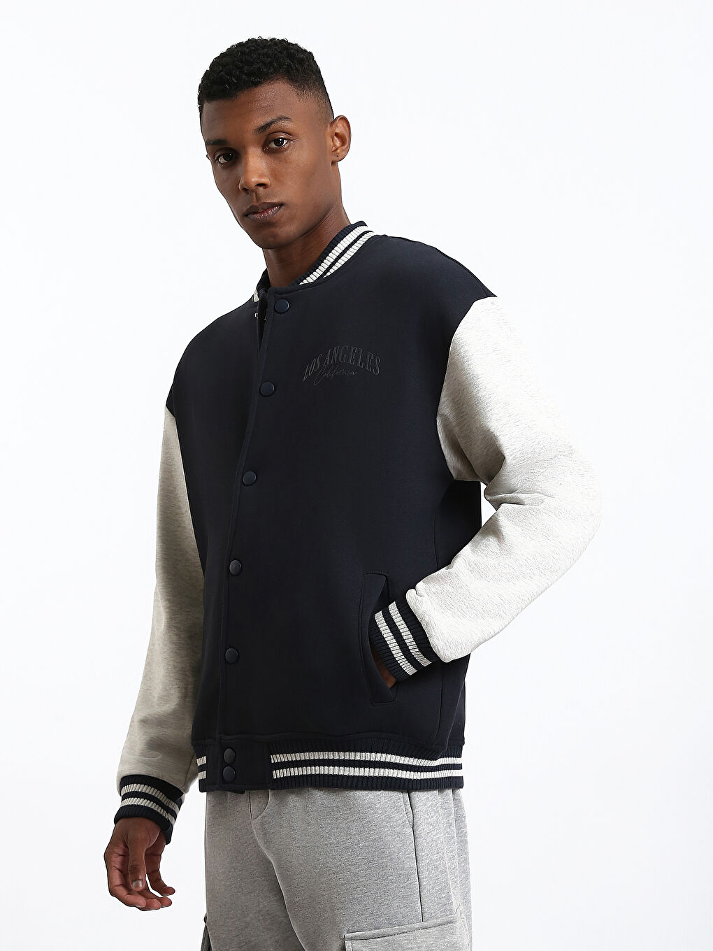 Relaxed Fit Men's College Jacket-3