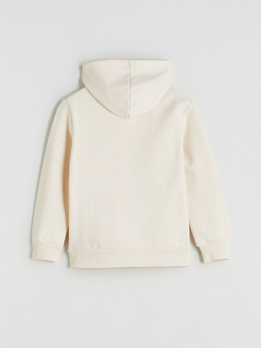 Bej Uzun Kollu Kız Çocuk Fermuarlı Sweatshirt-3