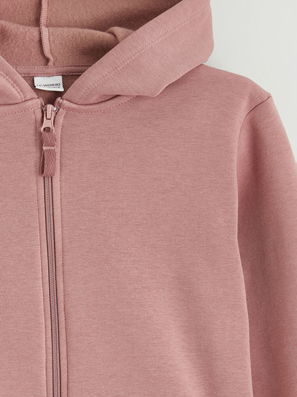 Pembe Uzun Kollu Kız Çocuk Fermuarlı Sweatshirt-1