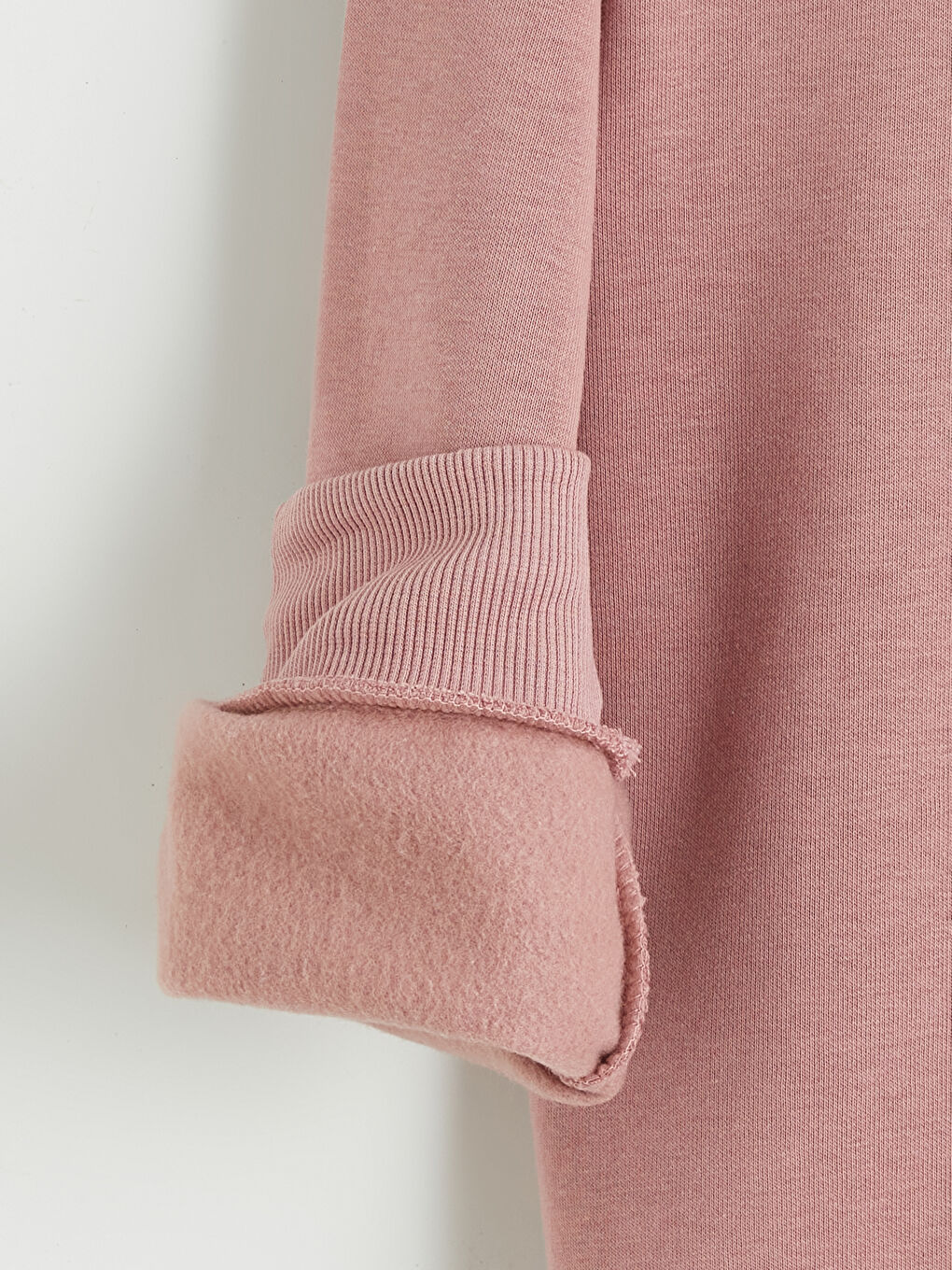 Pembe Uzun Kollu Kız Çocuk Fermuarlı Sweatshirt-2