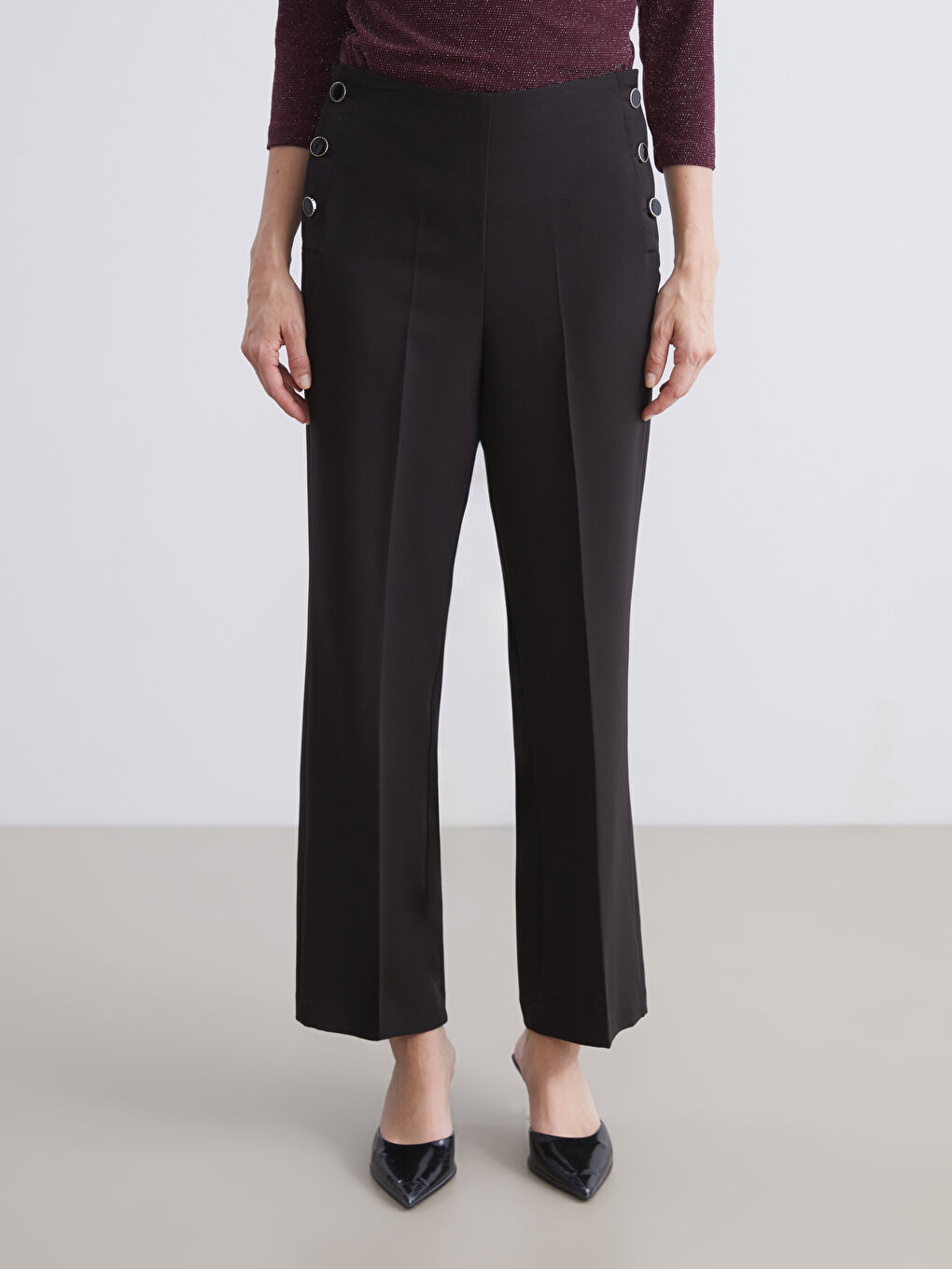 High Waist Wide Leg Women Trousers-1