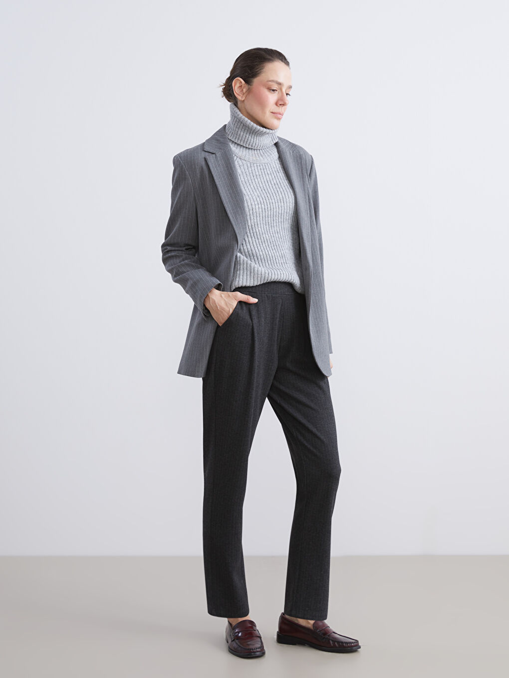 Elastic Waist Striped Women's Trousers