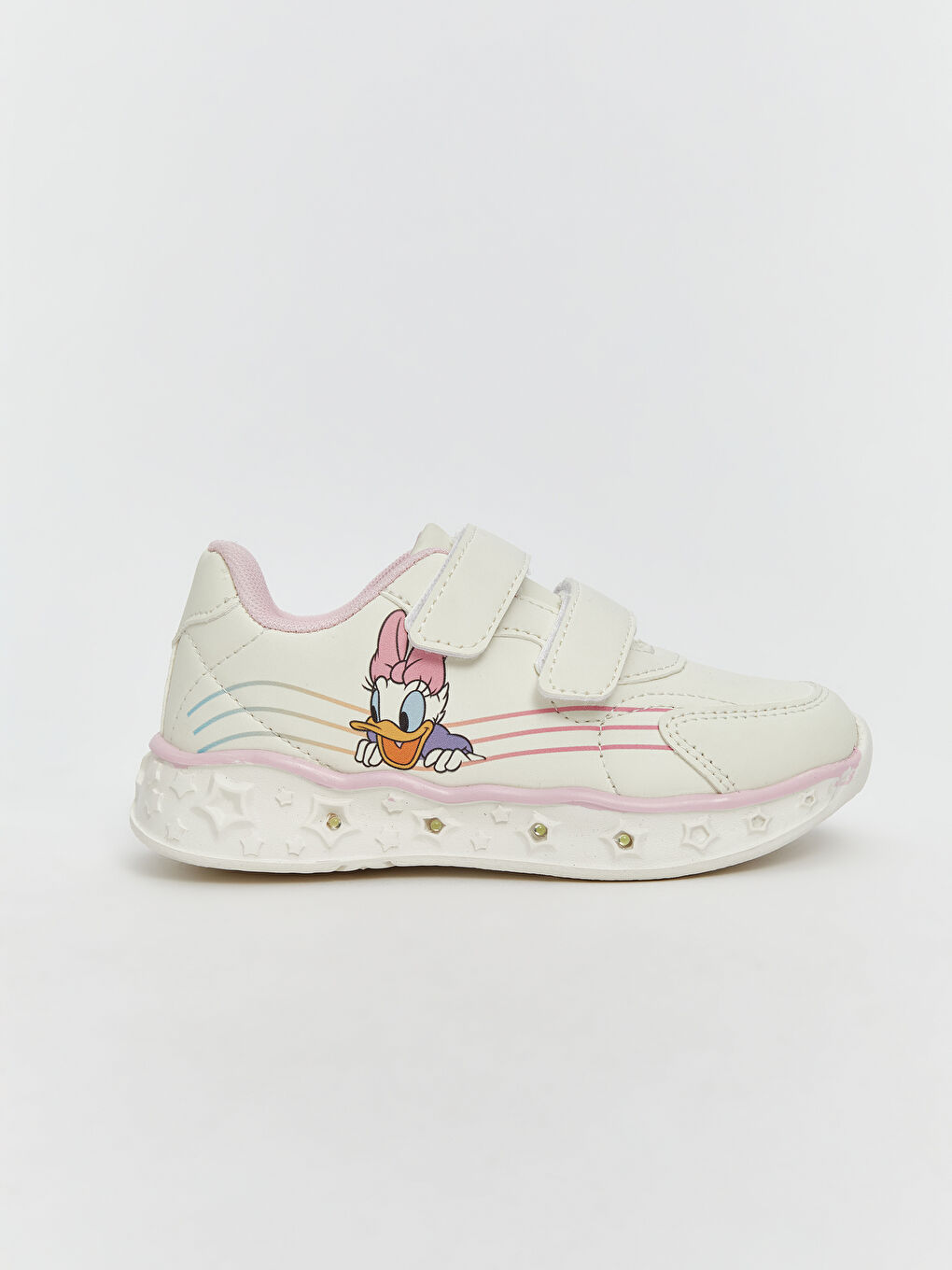 Velcro Closure Printed Light-Up Sole Baby Girls' Sneakers-2
