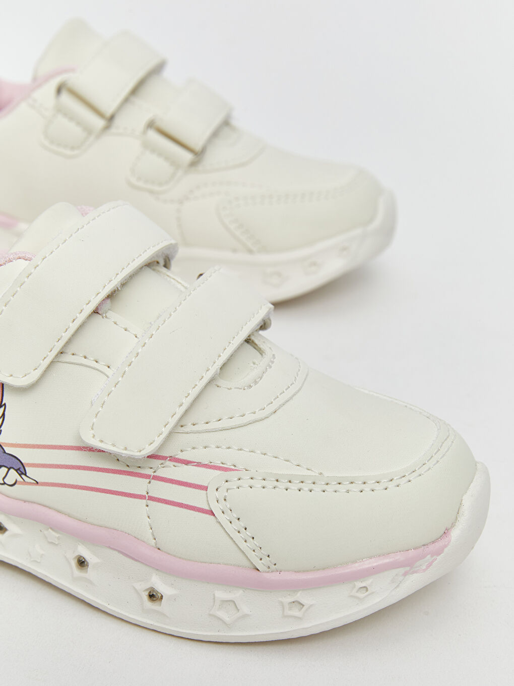 Velcro Closure Printed Light-Up Sole Baby Girls' Sneakers-3