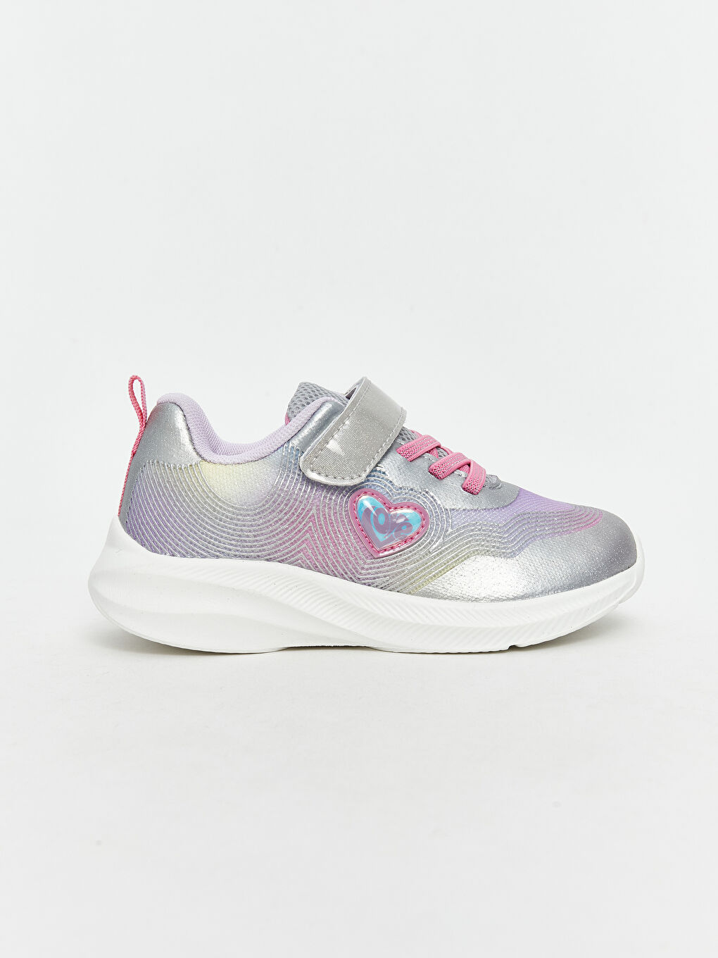 Printed Lace and Velcro Closure Baby Girl Sneakers-1
