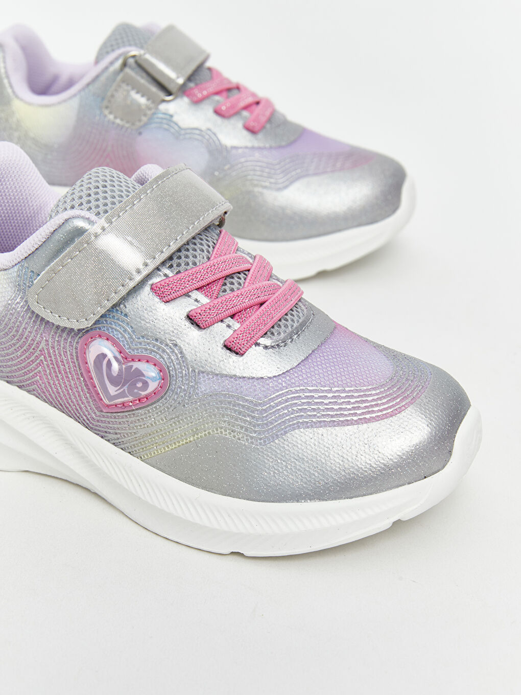 Printed Lace and Velcro Closure Baby Girl Sneakers-2