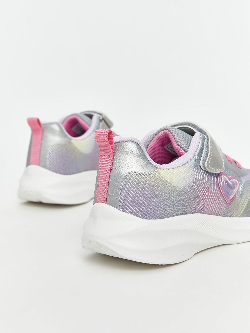 Printed Lace and Velcro Closure Baby Girl Sneakers-4