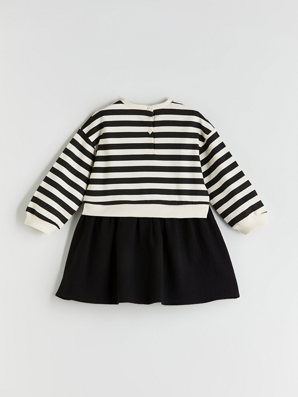 Robe Rayée à Col Rond pour Filles-2