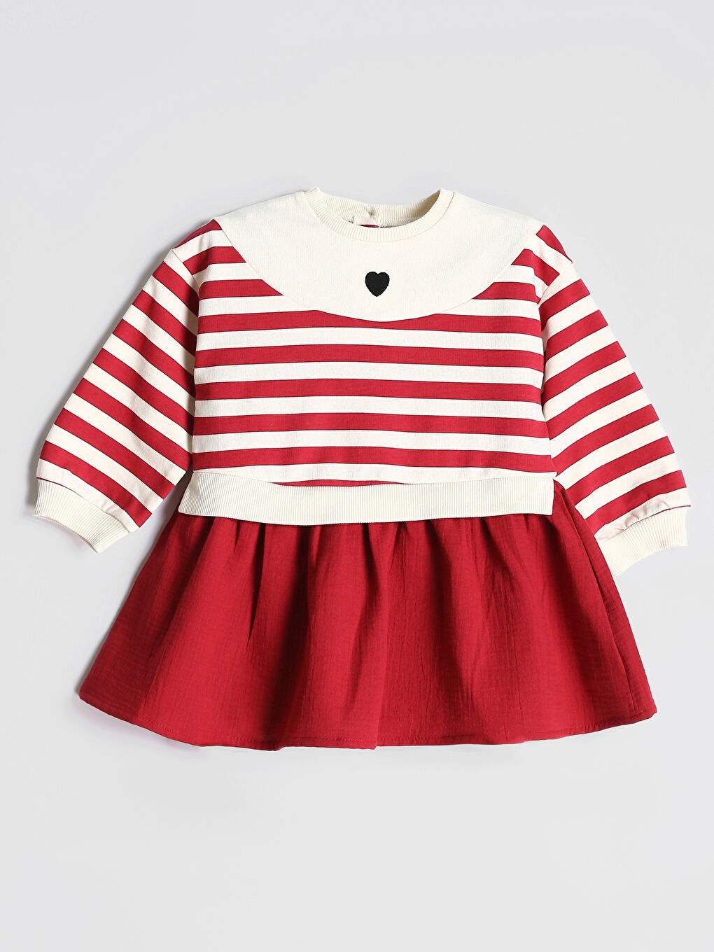 Crew Neck Striped Girls' Dress