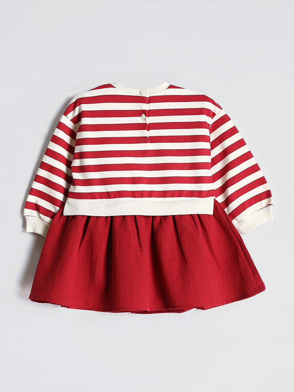 Crew Neck Striped Girls' Dress-1
