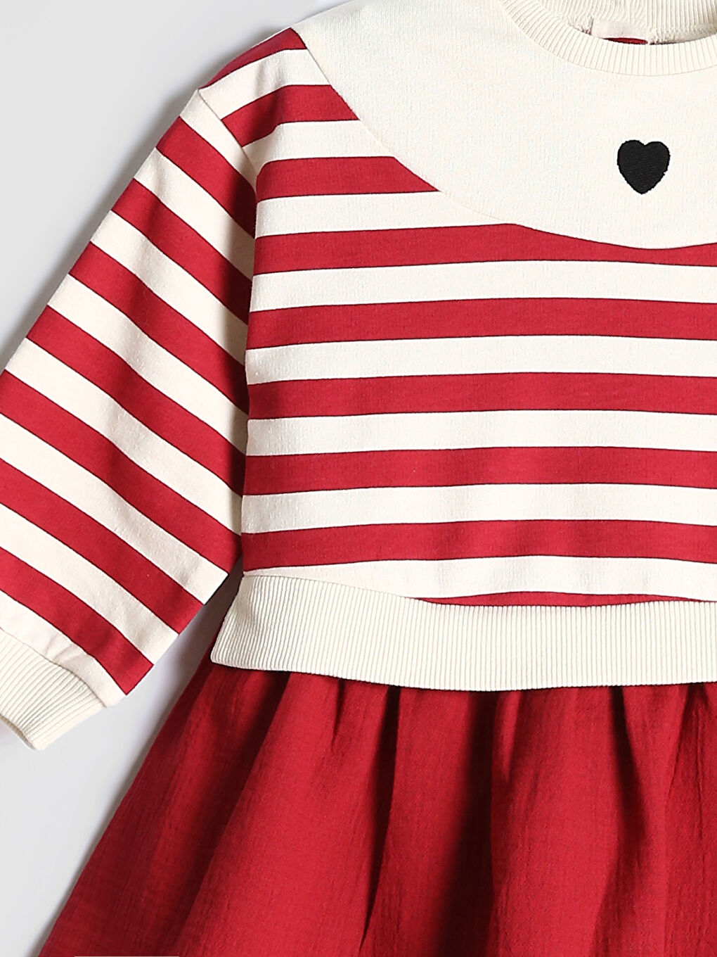 Crew Neck Striped Girls' Dress-2
