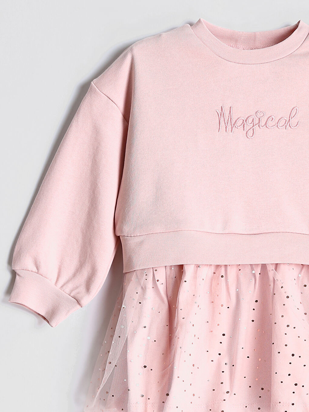 Crew Neck Girls' 3 Thread Dress-3