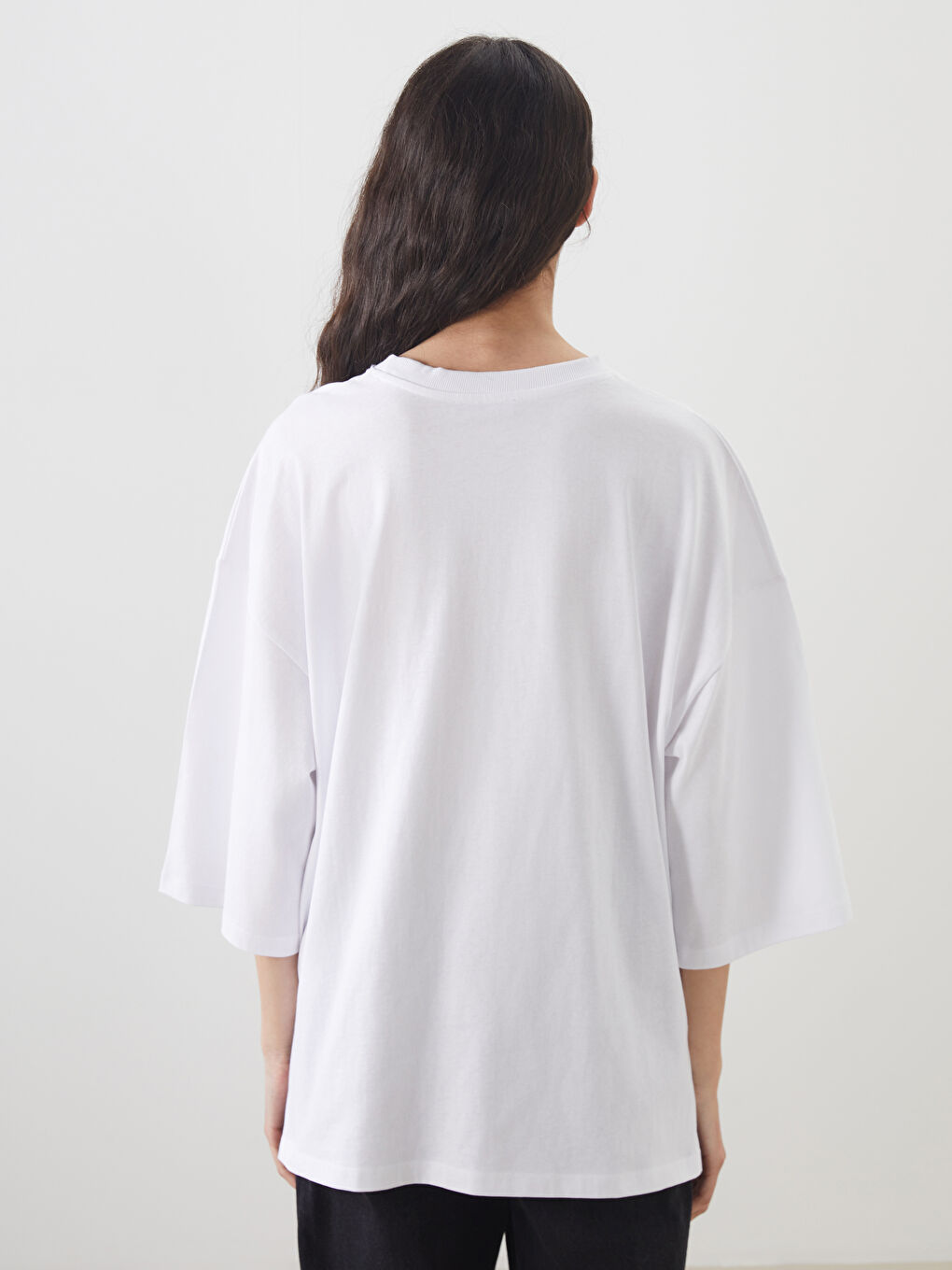 LCW Modest Crew Neck Oversize Women's T-Shirt -W58125Z8-Q6K