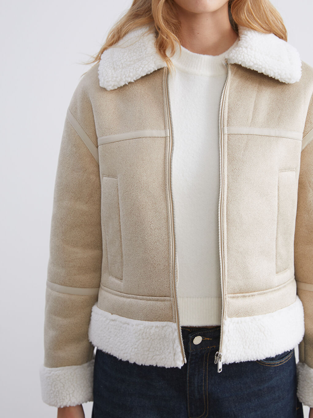 Shirt Collar Long Sleeve Women's Suede Coats-2