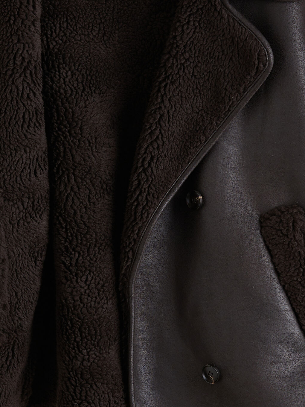 Kahverengi Kürk Yaka Oversize Kadın Süet Mont-7