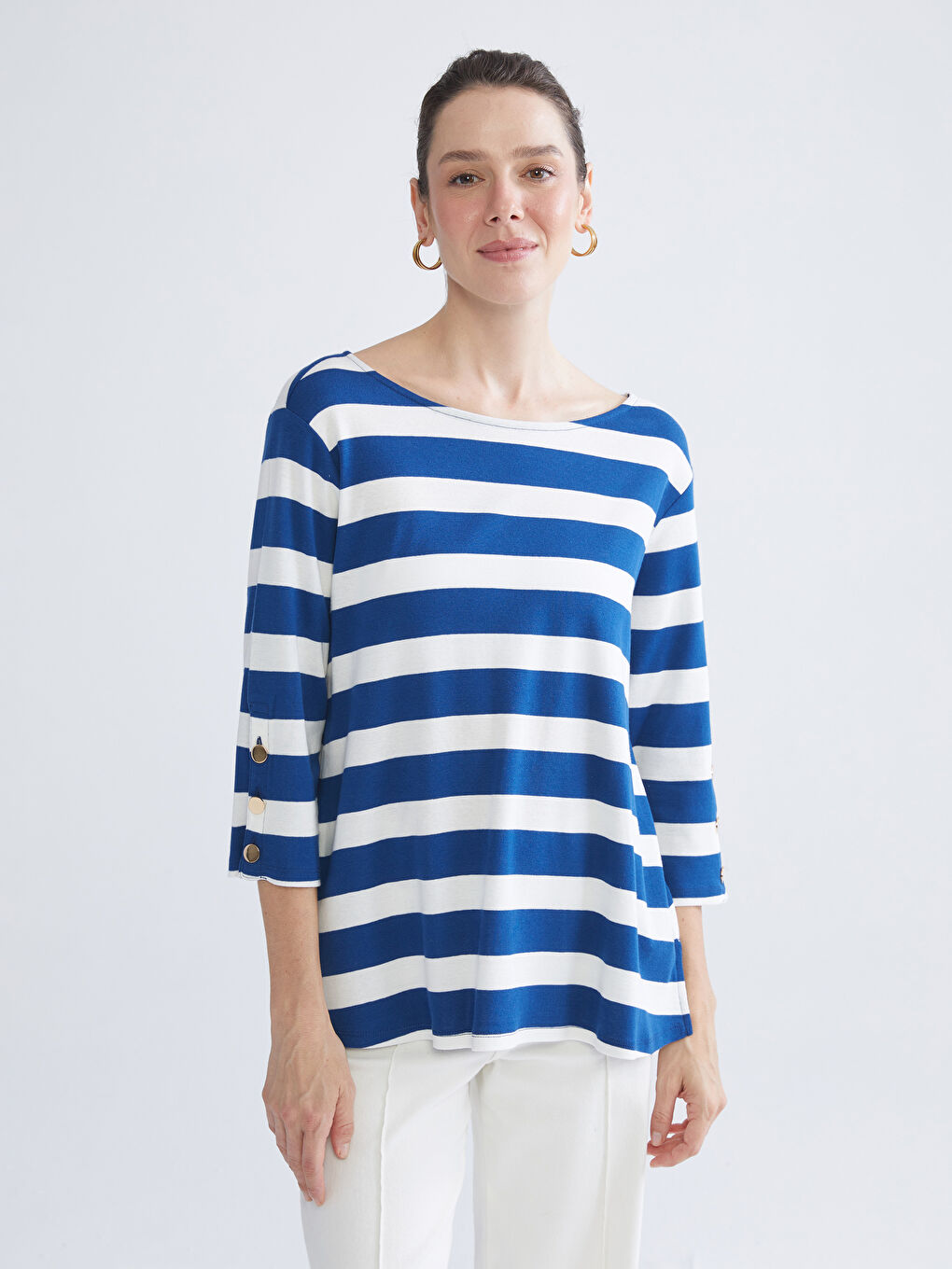 LCW Grace Bluza sa okruglim izrezom i prugama -W58165Z8-LGS