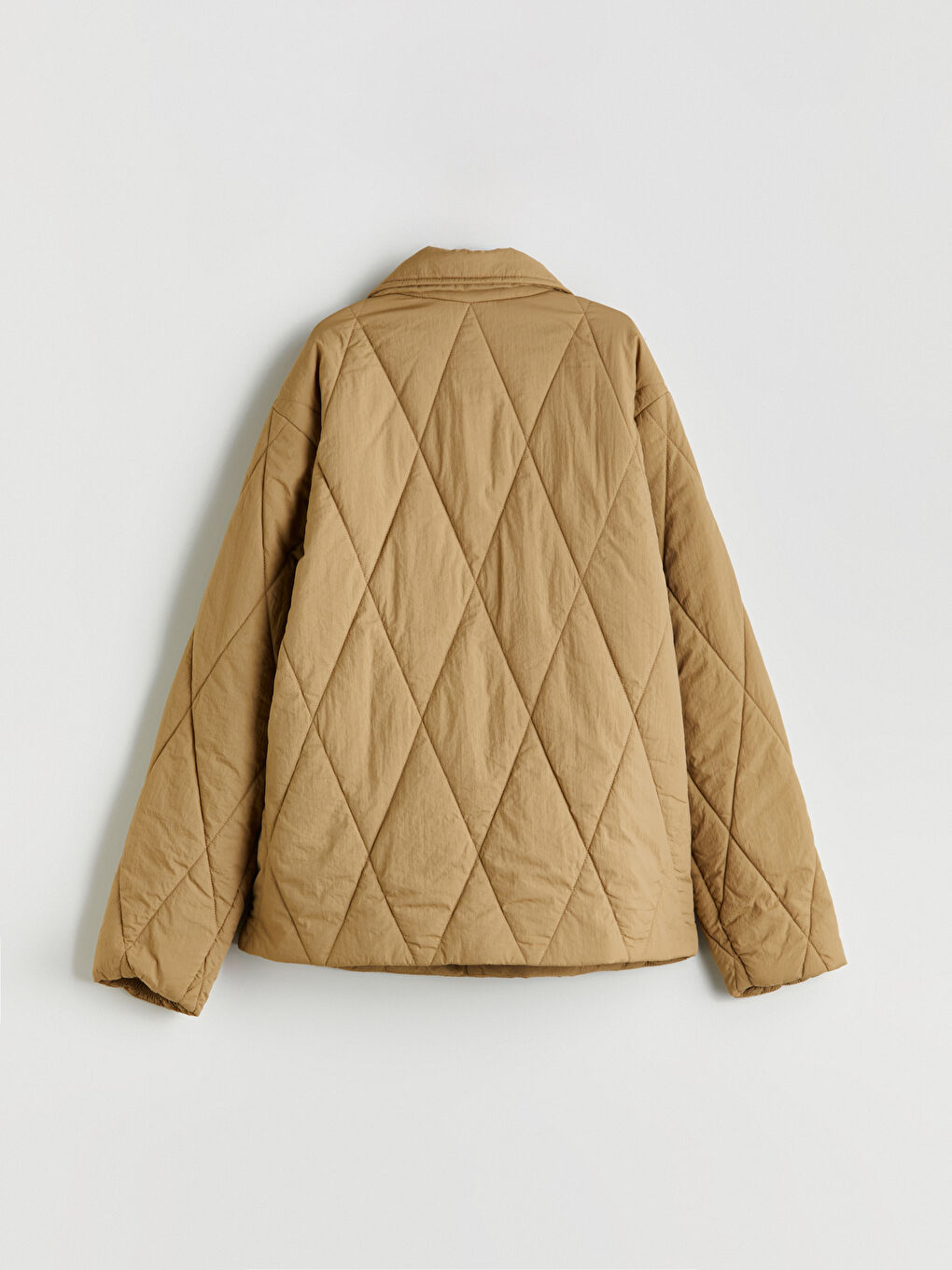 Haki Gömlek Yaka Kapitone Desenli Erkek Çocuk Mont-3