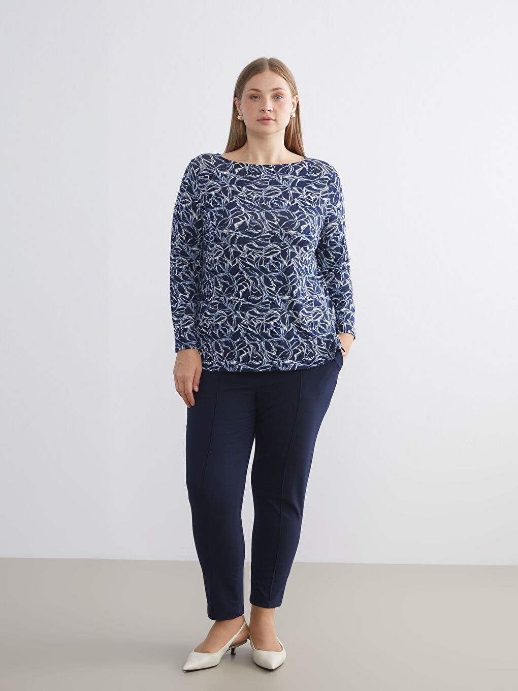 Blouse À Motifs À Col Rond-2