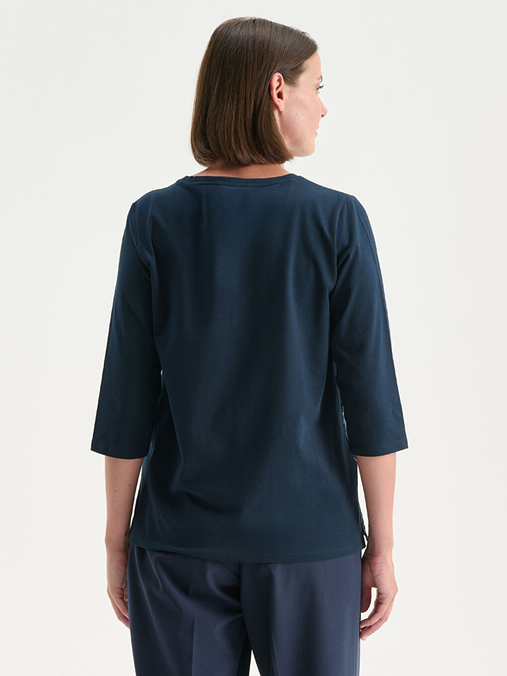 LCW Grace Crew Neck Patterned Blouse -W58176Z8-E1J
