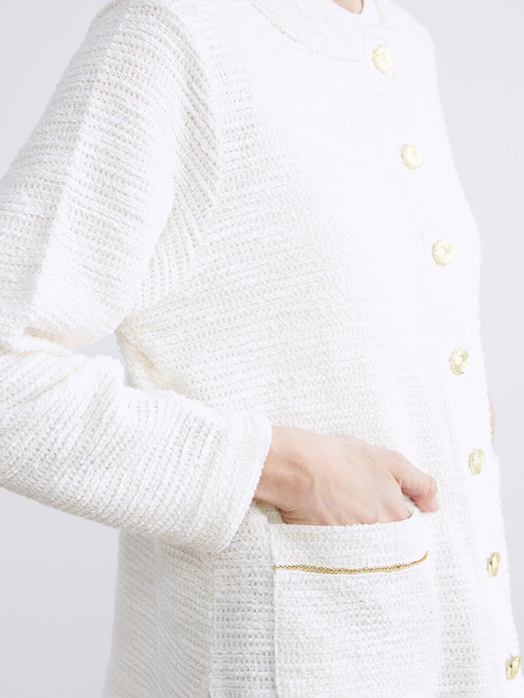 Crew Neck Women's Cardigan-2