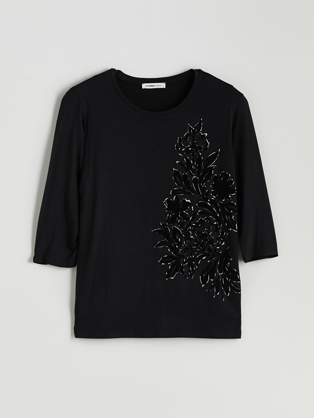 LCW Grace Crew Neck Floral Women's T-Shirt -W58178Z8-CVL