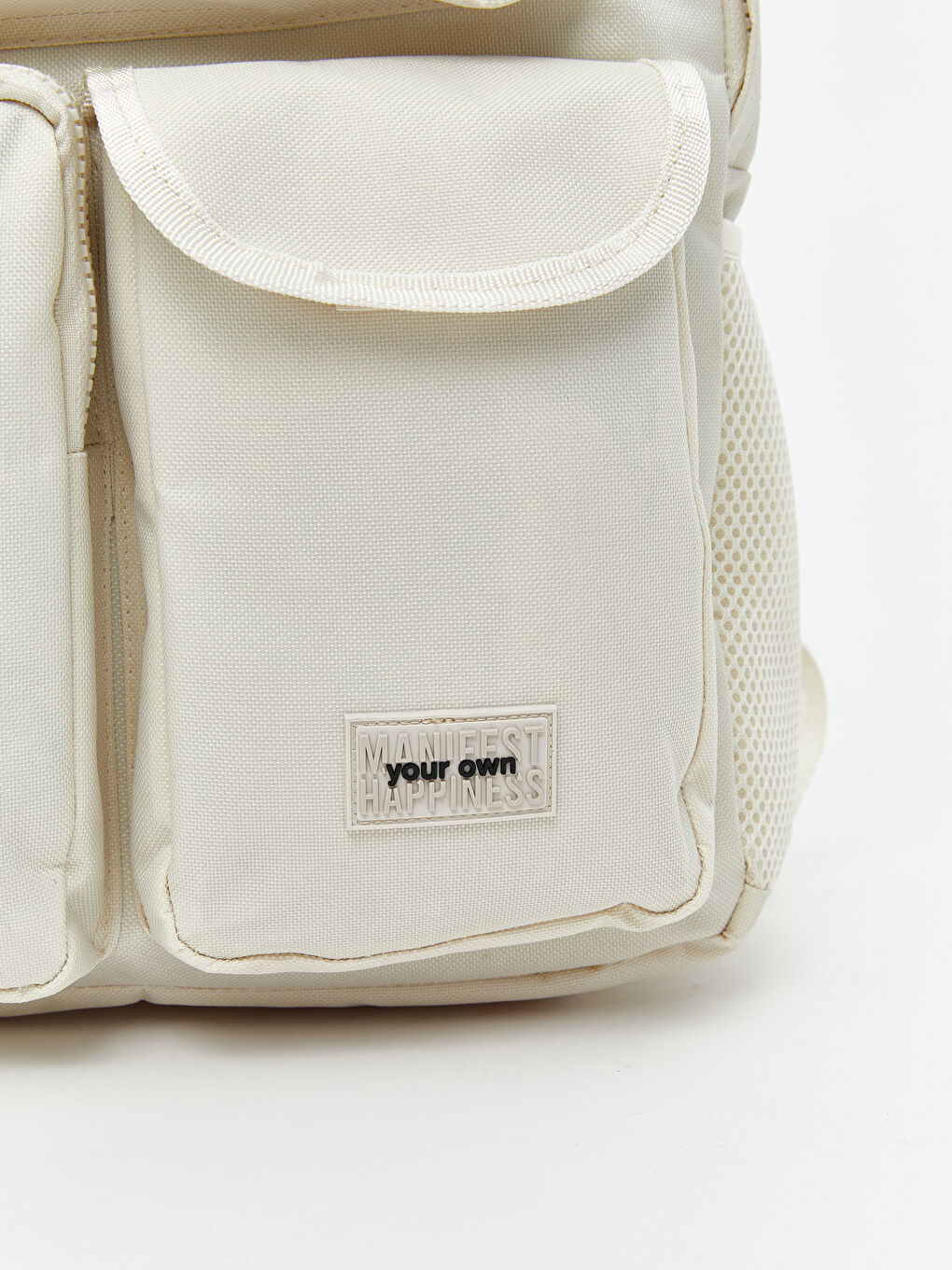 Bej Çok Bölmeli Kadın Sırt Çantası-2