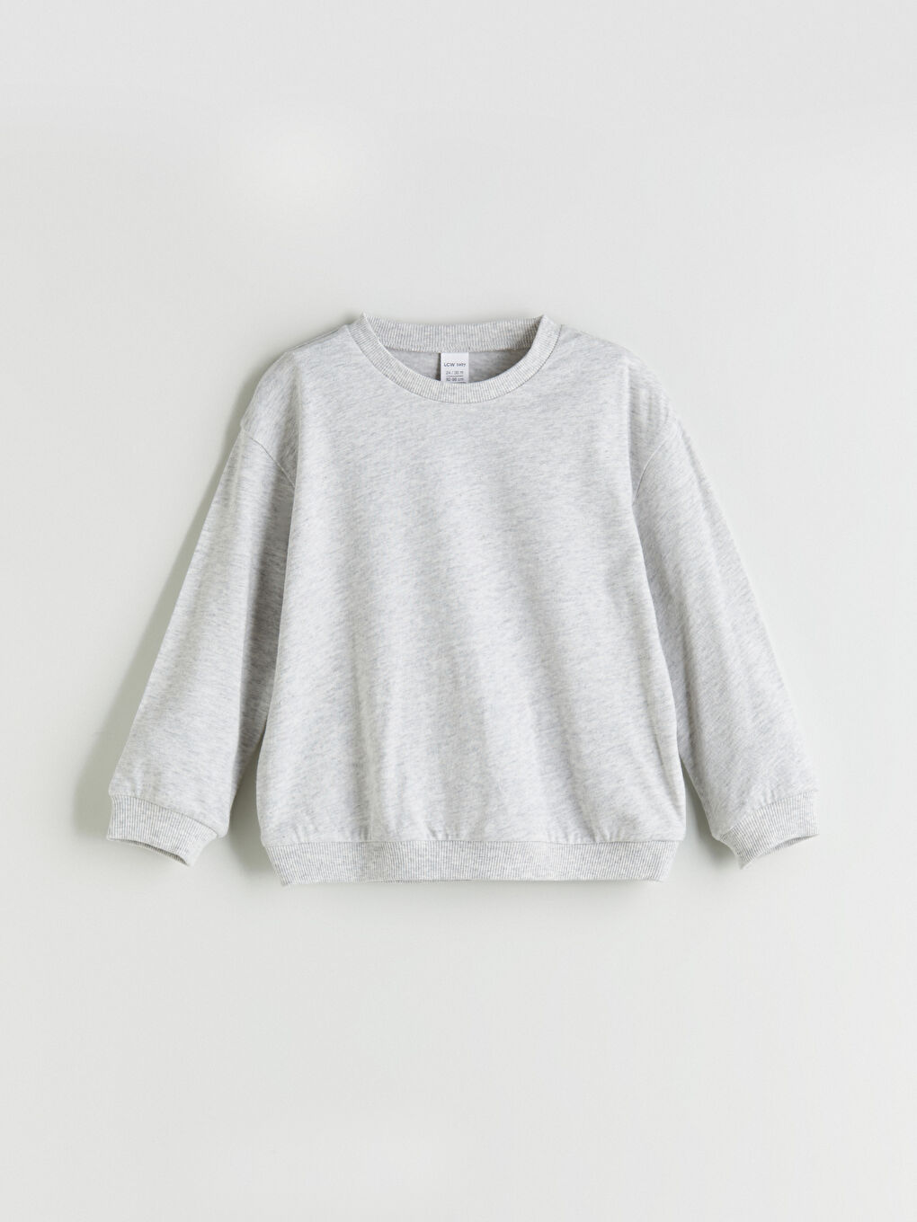 Beyaz Bisiklet Yaka Erkek Bebek Sweatshirt