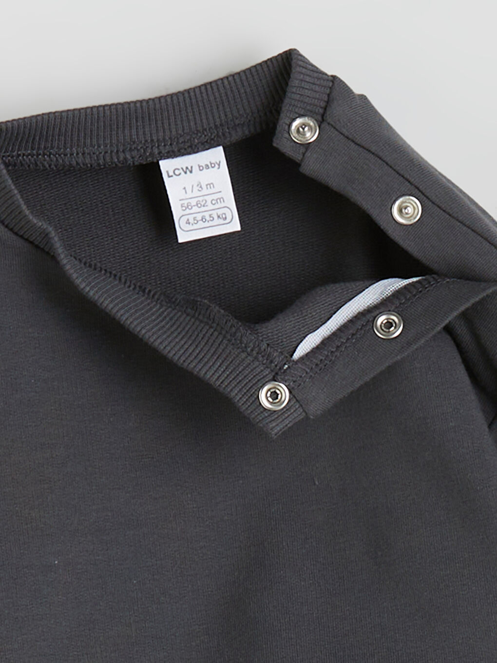 Gri Bisiklet Yaka Erkek Bebek Sweatshirt-2