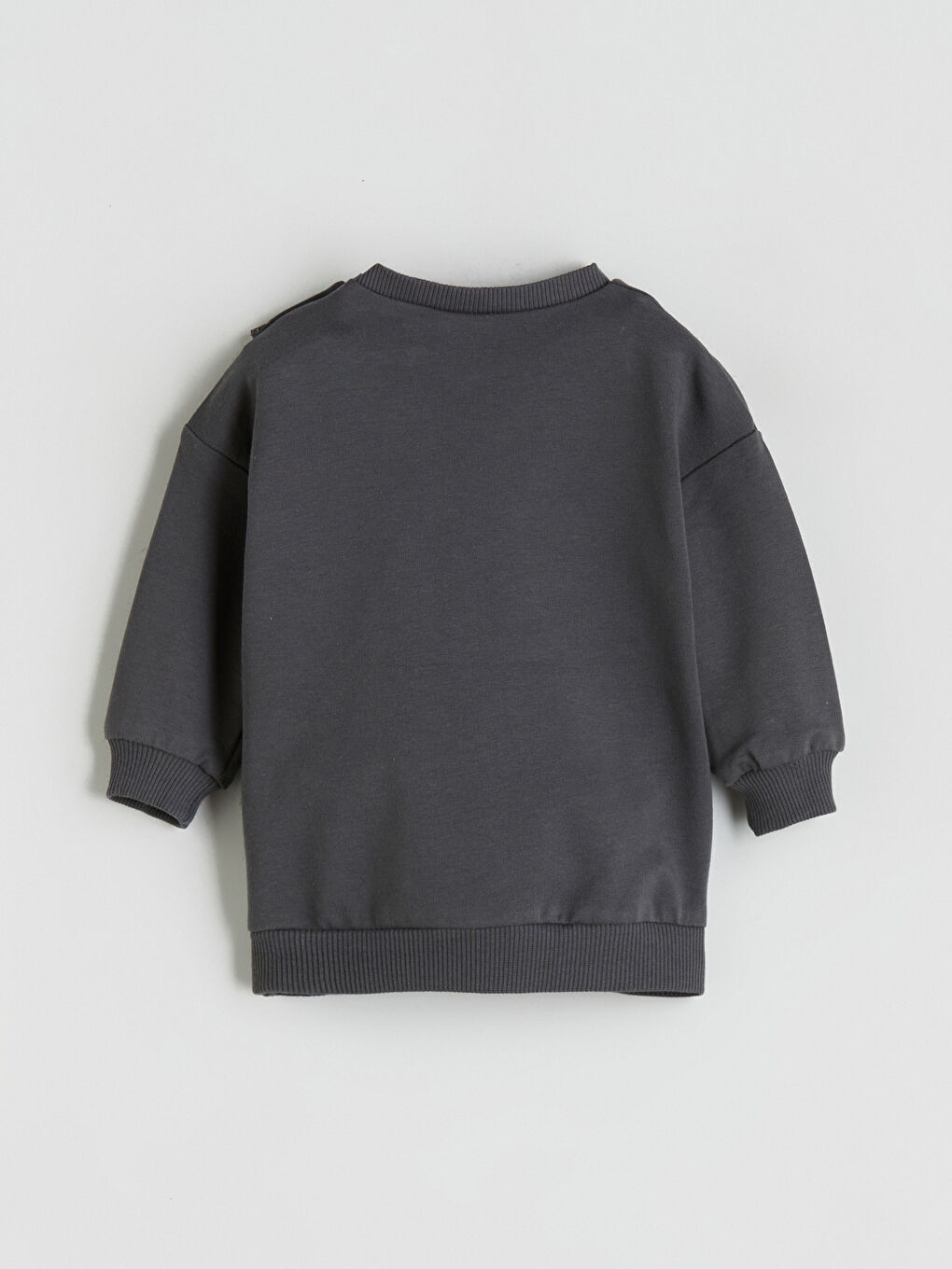 Gri Bisiklet Yaka Erkek Bebek Sweatshirt-1