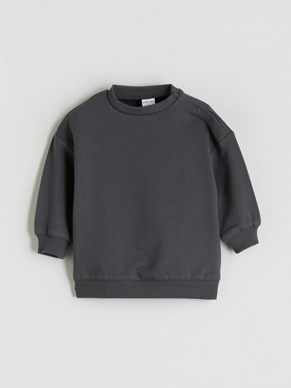 Gri Bisiklet Yaka Erkek Bebek Sweatshirt