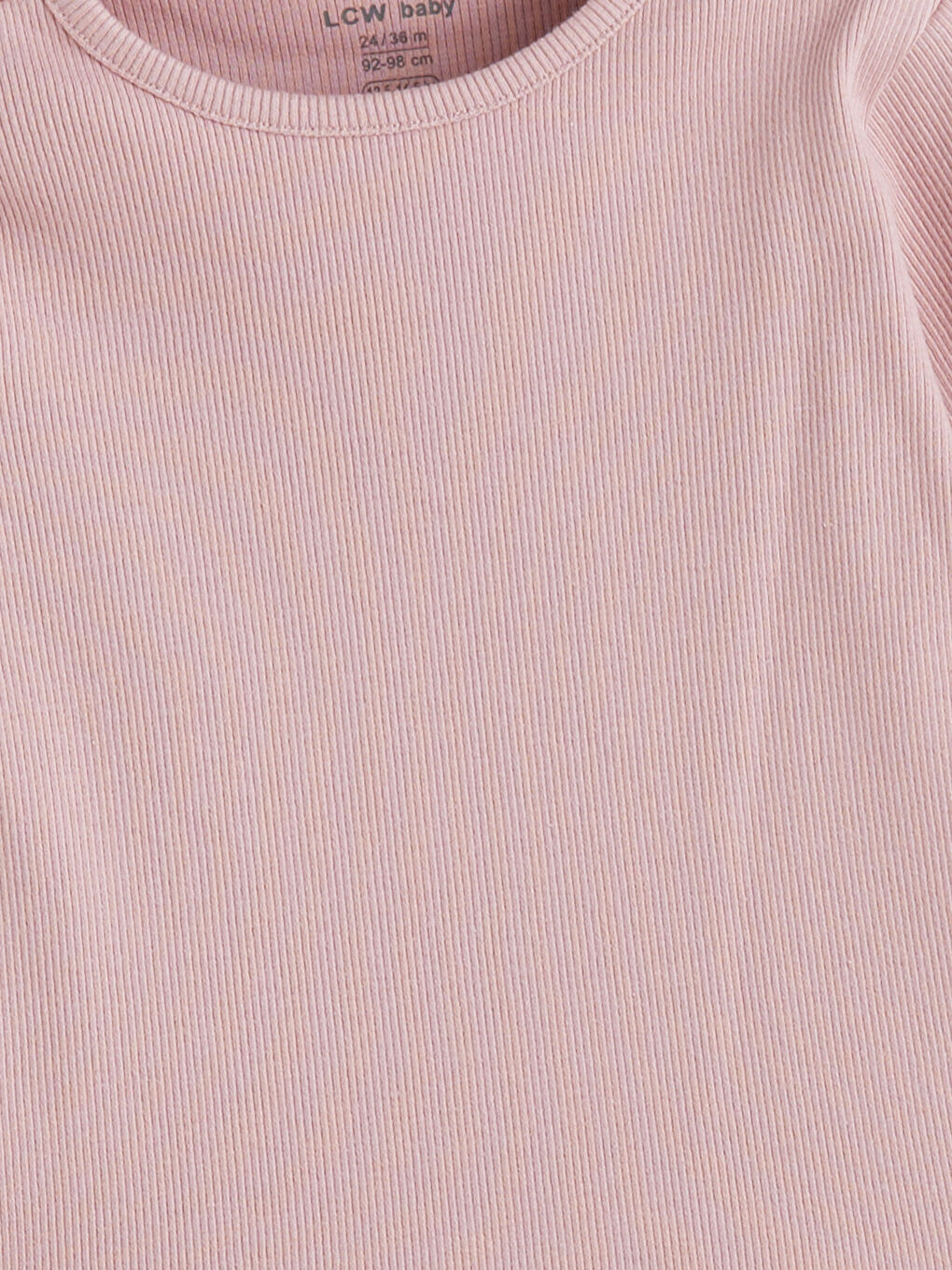 Pembe Bisiklet Yaka Uzun Kollu Kız Bebek Tişört-1