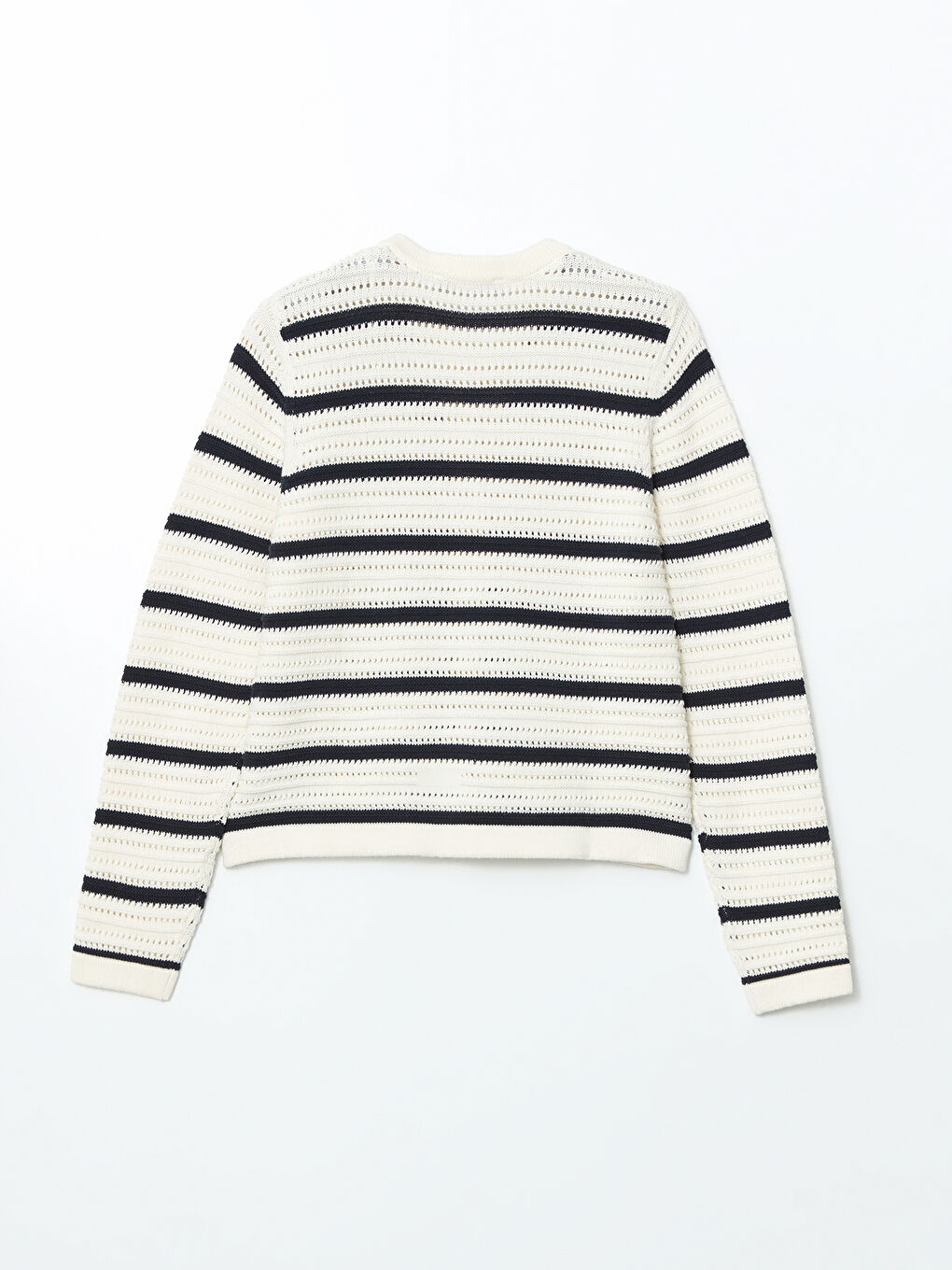 LCW Modest Crew Neck Hole-Knitted Women's Knitwear Cardigan -W58221Z8-LGS