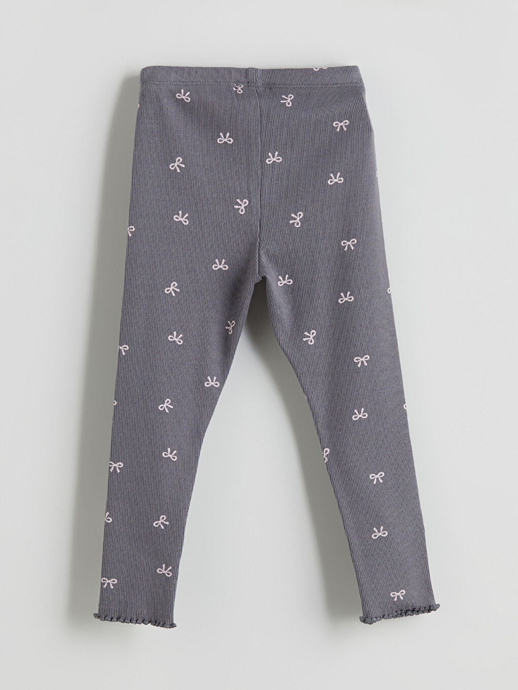 Antrasit Beli Lastikli Kız Bebek Tayt