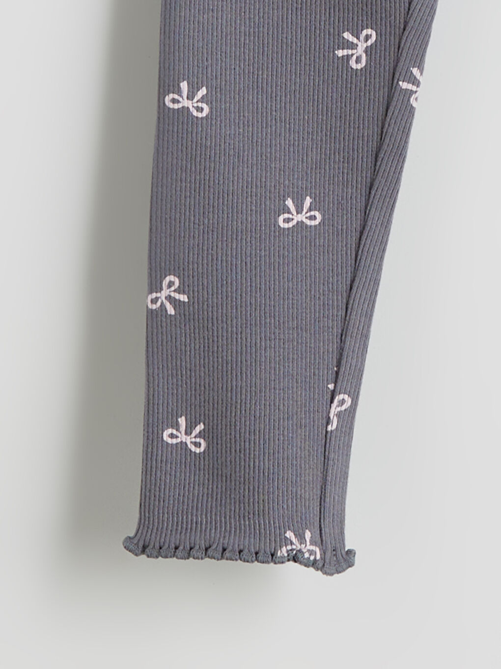 Antrasit Beli Lastikli Kız Bebek Tayt-2