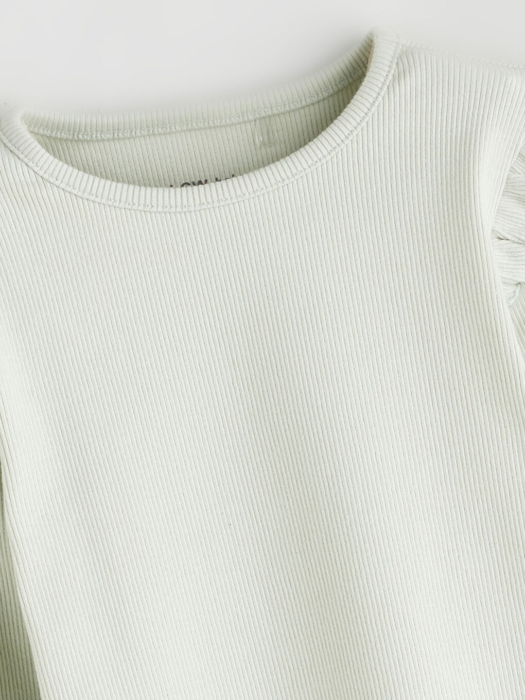 Yeşil Bisiklet Yaka Fırfırlı Kız Bebek Bluz-1