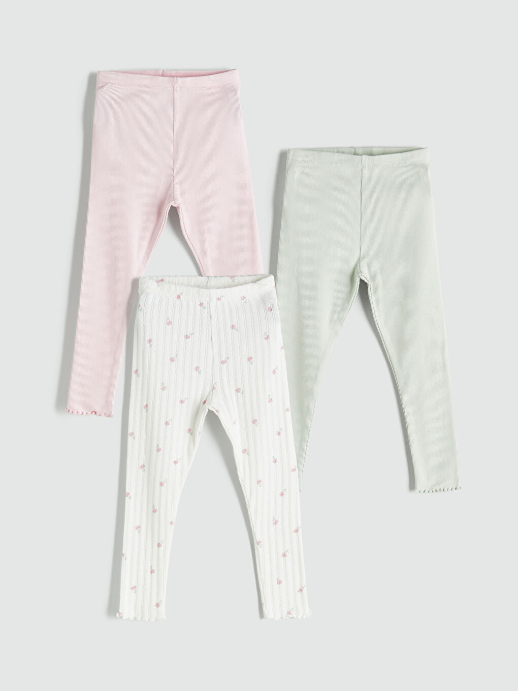 LCW baby Baby Girls' Leggings 3-Pack with Elasticated Waist -W58229Z1-LRA