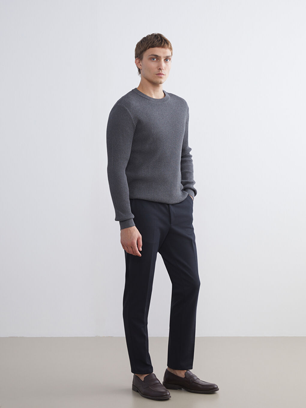 LCW Vision Crew Neck Long Sleeve Men's Tricot Sweater -W58252Z8-Z7A