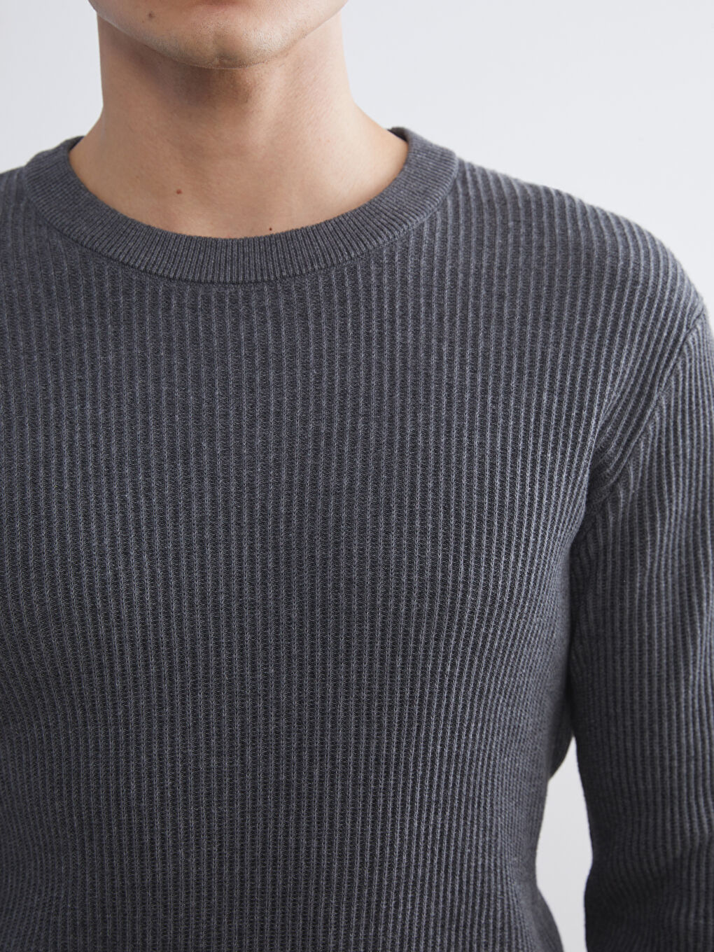 LCW Vision Crew Neck Long Sleeve Men's Tricot Sweater -W58252Z8-Z7A