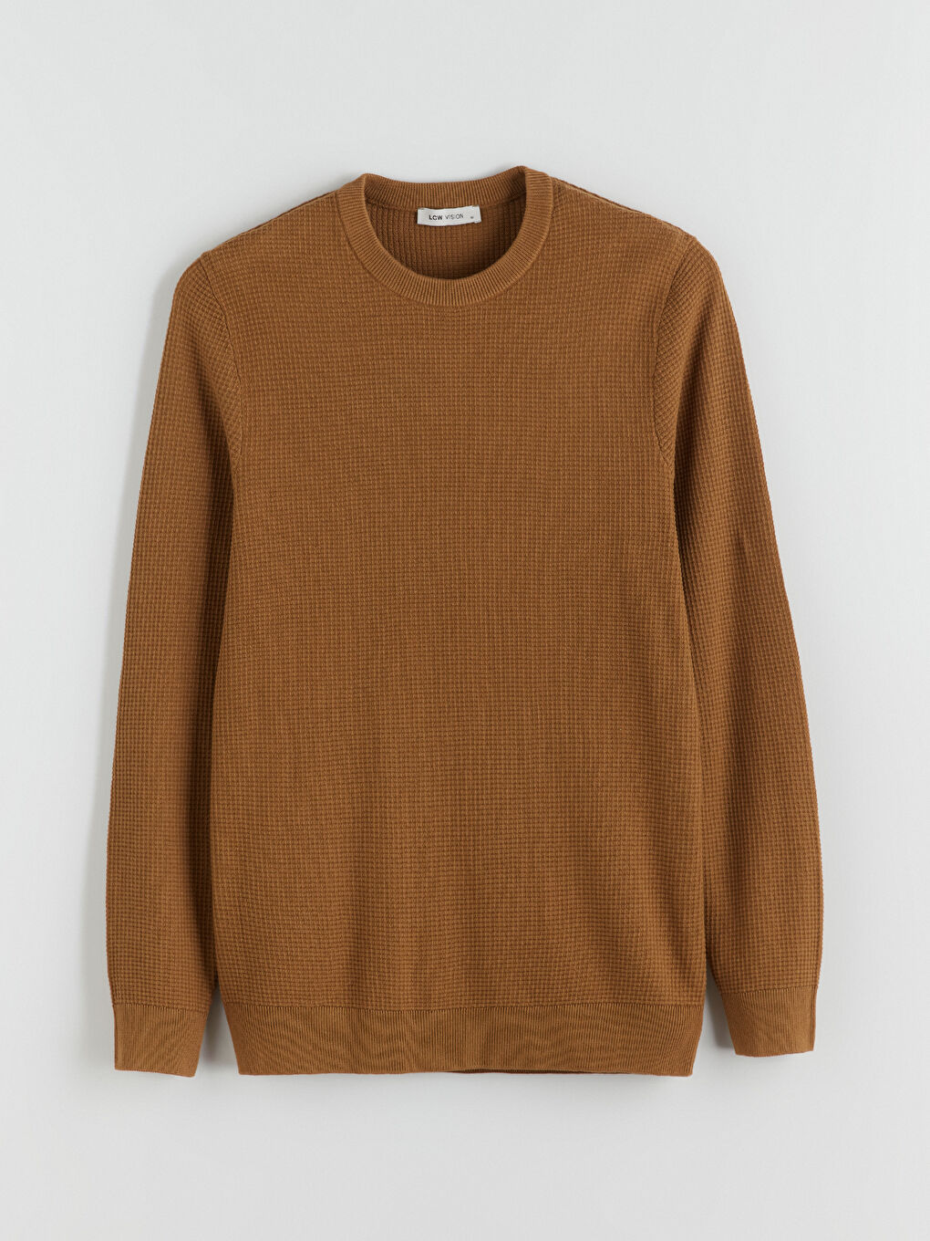 Crew Neck Checkered Men's Knit Sweater-4