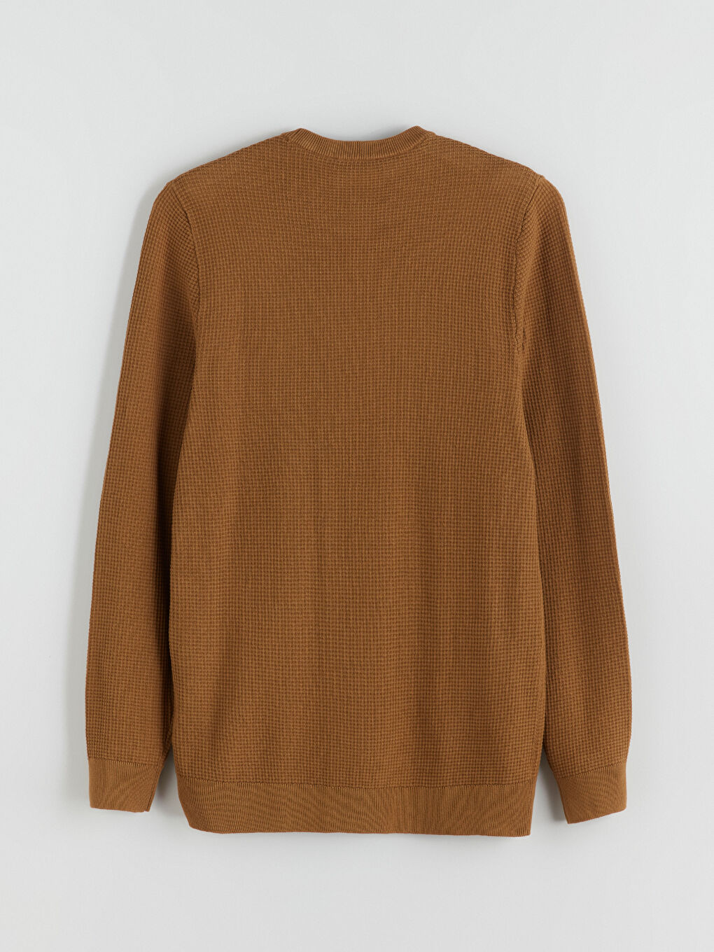 Crew Neck Checkered Men's Knit Sweater-5
