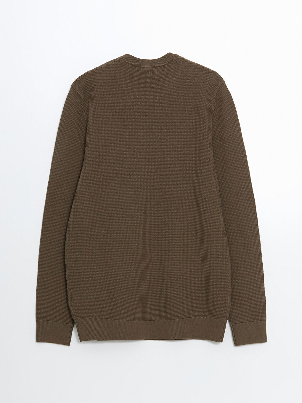 Crew Neck Checkered Men's Knit Sweater-5