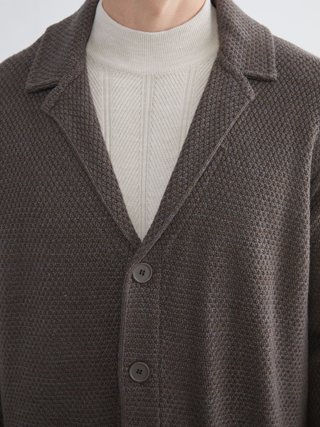 Standard Fit Jacket Neck Men's Knitwear Cardigan-2