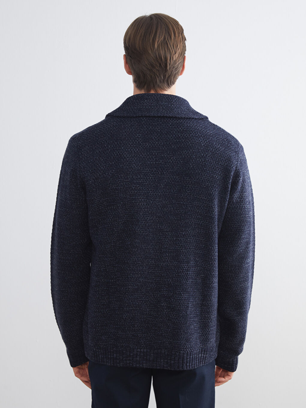 Standard Fit Jacket Neck Men's Knitwear Cardigan-3