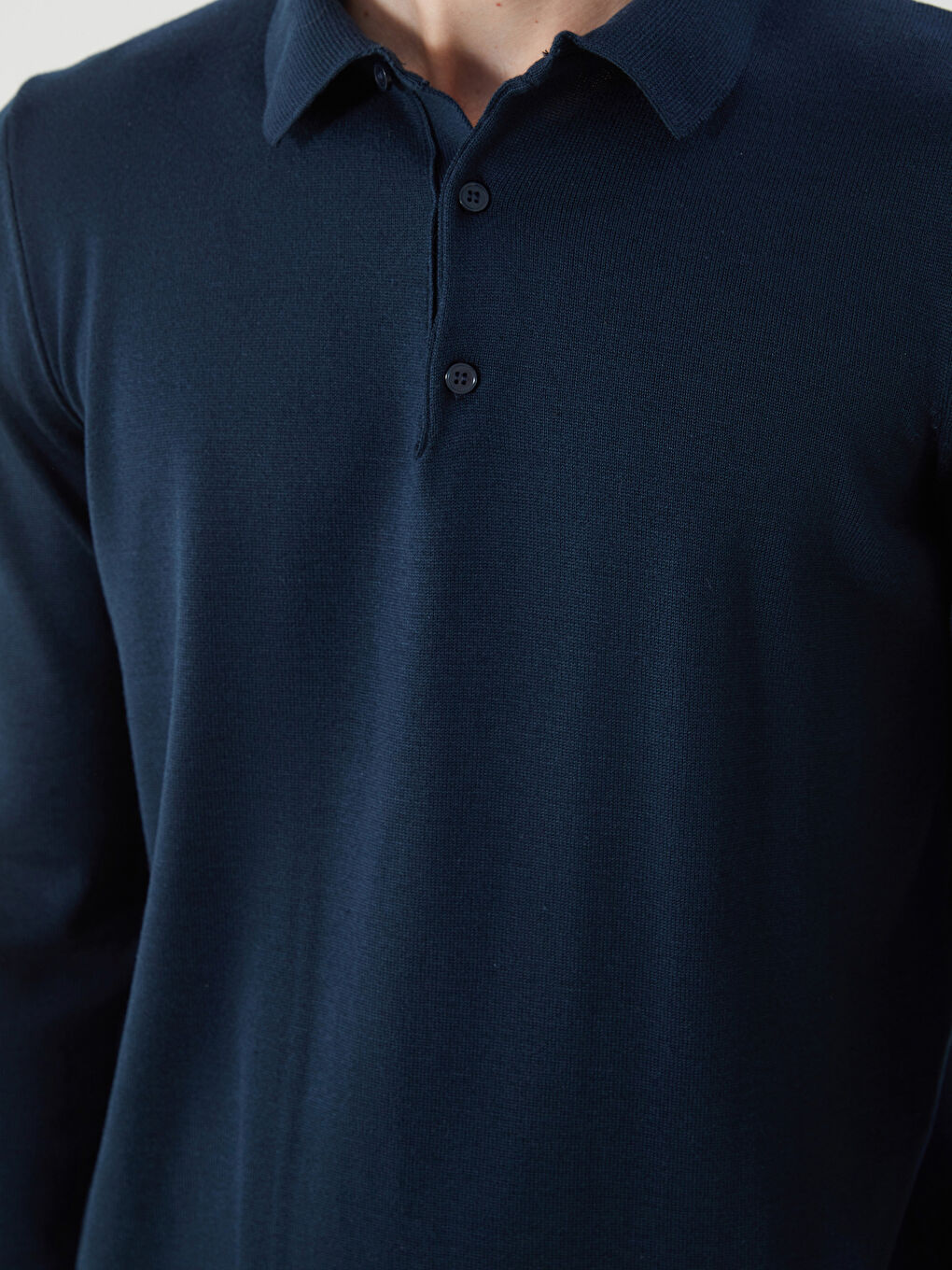 Petrol Polo Yaka Erkek Triko Kazak-2