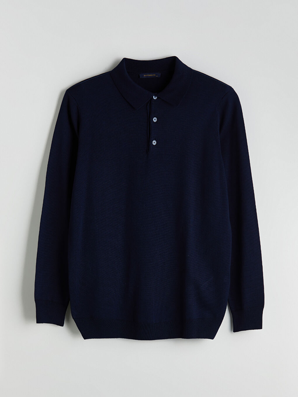 Lacivert Polo Yaka Erkek Triko Kazak-4