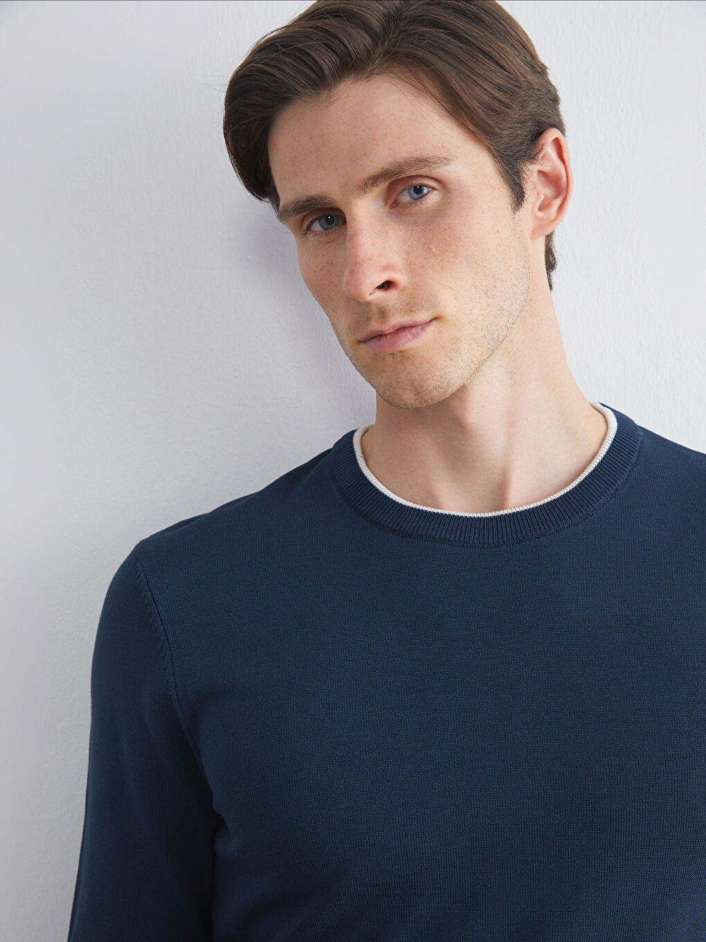 Petrol Bisiklet Yaka Erkek Triko Kazak-2