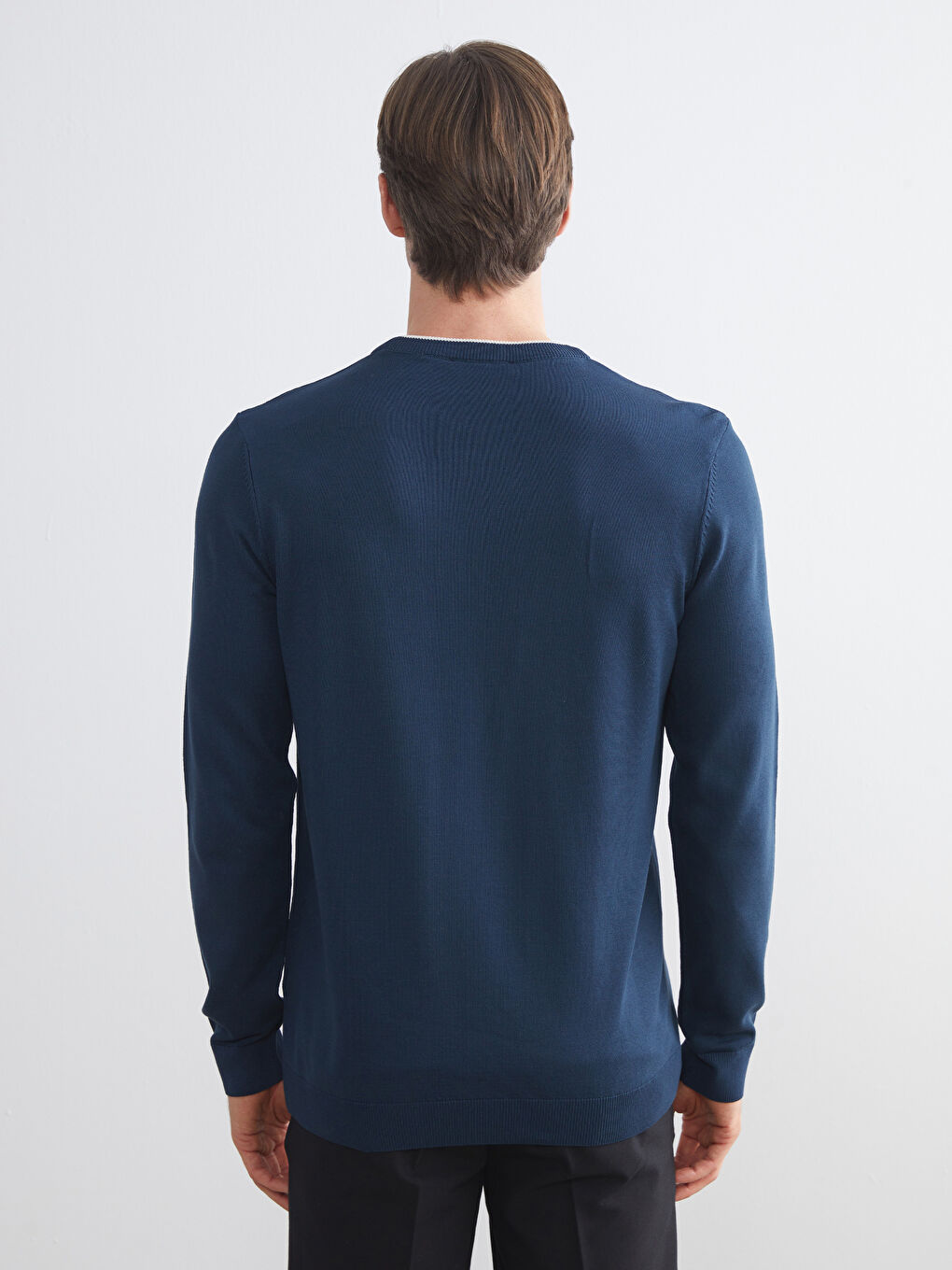 Petrol Bisiklet Yaka Erkek Triko Kazak-3