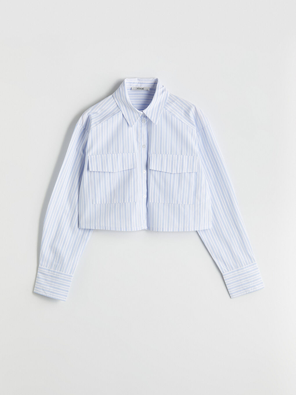 XSIDE Striped Crop Poplin Women's Shirt -W58277Z8-LEP