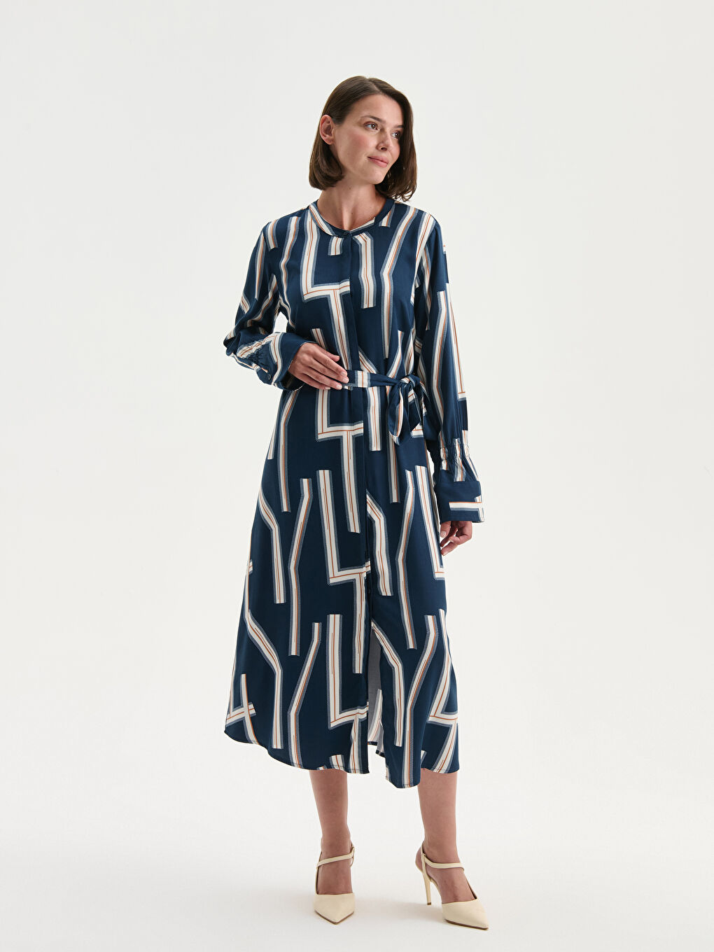 LCW Grace Crew Neck Patterned Dress -W58287Z8-LSJ